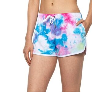 Franks Women's Tie Dye Print Lightweight Fast-Drying Boarding Swim Shorts size L